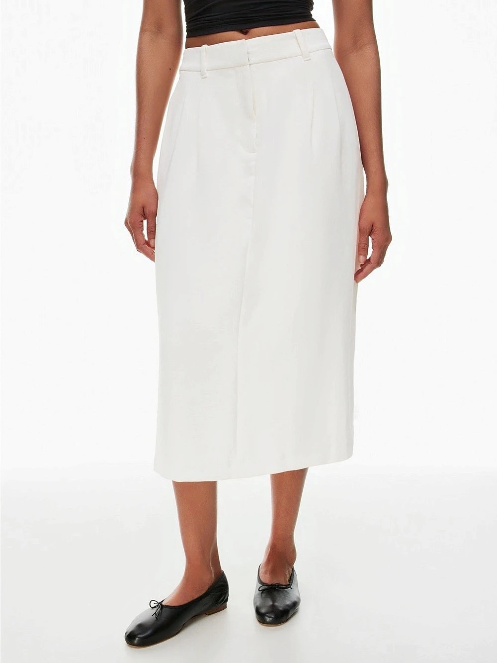 Aritzia Rider Midi Skirt in White Size 8